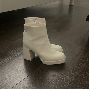 Madden Girl White Heeled Boots